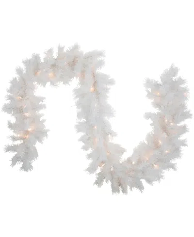 NORTHLIGHT 9' X 14" PRE-LIT ALASKAN PINE ARTIFICIAL CHRISTMAS GARLAND WARM LED LIGHTS