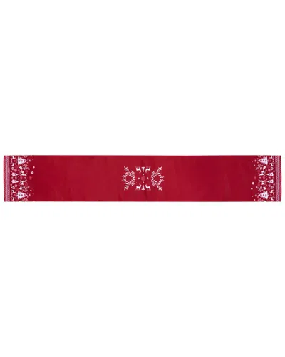 Northlight 90in Reindeer & Snowflakes Rectangular Christmas Table Runner In Red