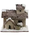 Northlight 9.25in Rustic Two Story Snowy Cabin Christmas Decoration