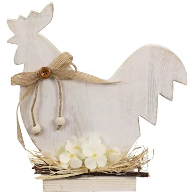 Northlight 9.5 In. Distressed Rooster Silhouette Spring Decoration In Neutral
