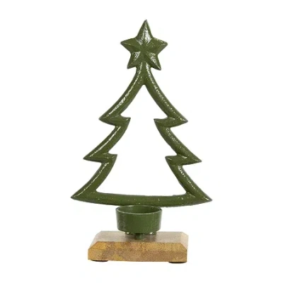 Northlight 9.5" Metal Tealight Candle Holder In Green