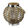 Northlight 9.5'' Rustic Chic Round Rattan Decorative Candle Holder Lantern With Jute Handle In Brown