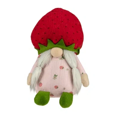 Northlight 9.5in Green Red Girl Strawberry Gnome