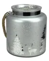 Northlight 9.5in Reindeer & Tree Silhouette Mercury Glass Decorative Christmas Pillar Candle Holder