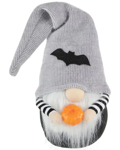 Northlight 9.5in Standing Gnome With Pumpkin Decoration In Black