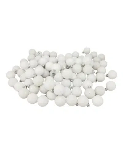 Northlight 96 Count Winter Shatterproof 4-finish Christmas Ball Ornaments Mm In White