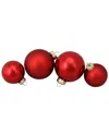 Northlight 72ct Shiny And Matte Red Glass Ball Christmas Ornaments 3.25-4" In Red