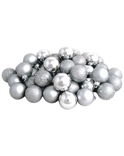 Northlight 50 Count Shatterproof 2-finish Christmas Ball Ornaments In Silver