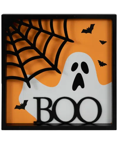 Northlight 9.75" Framed 3d Boo Halloween Wall Sign In Black