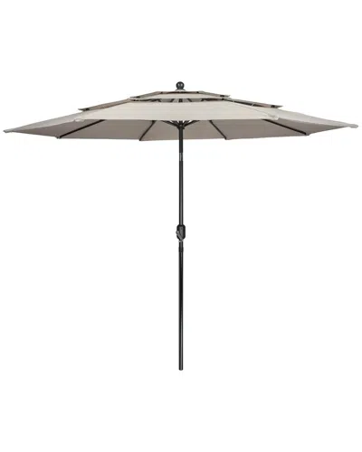 Northlight 9.75ft Outdoor Patio Market Umbrella With Hand Crank & Tilt In Brown