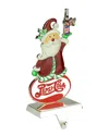 Northlight 9.75in Silver Plated Pepsi-cola Santa Claus Christmas Stocking Holder With European Cryst
