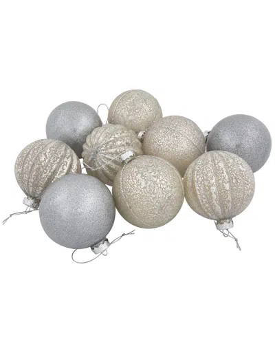 Northlight 9-count 2-finish Glass Ball Christmas Ornaments In Multi