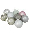 Northlight 9ct Silver & Pink Multi-finish Ball & Onion Shaped Christmas Ornaments