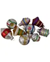 Northlight 9pc Silver And Gold Glass 2-finish Glittered Christmas Ornaments In Multi