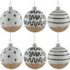 Northlight Abstract Glass Ball Christmas Ornaments In White