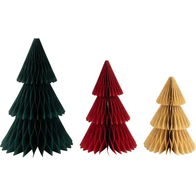 Northlight Accordion Honeycomb Foldable Paper Christmas Trees In Multi