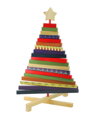 Northlight Adjustable Multi-colored Wooden Decorative Christmas Tree Tabletop Decoration