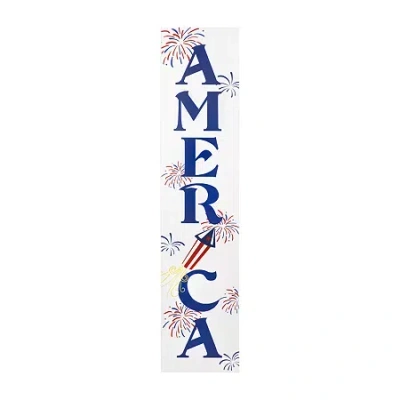 Northlight America Fireworks Porch Sign In Blue