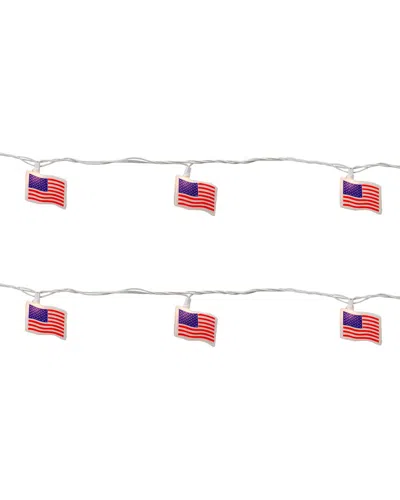 Northlight American Flag Indoor/outdoor Patriotic Patio Light Set In Red