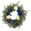 Northlight Americana Mixed Foliage And Florals Artificial Patriotic Wreath In Red