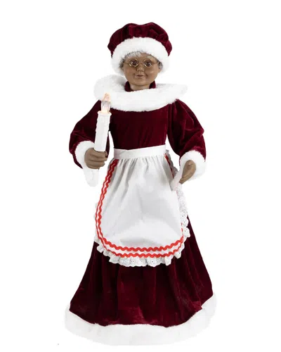 Northlight Animated & Musical African American Mrs. Claus With Candle  Christmas Figure In Brown