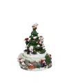 Northlight Animated Penguin And Christmas Tree Winter Scene Rotating Musical Christmas Decoration In Green