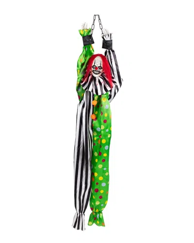 Northlight Animated Shaking Clown With Sound Hanging Halloween Decoration In Multicolor