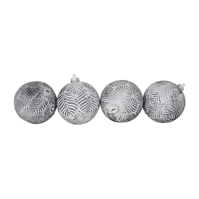 Northlight Antique Glass Ball 4-pc. Christmas Ornament In Silver