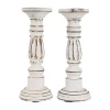 Northlight Antique White Pillar 2-pc. Candle Holder In White