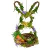 Northlight Artificial Floral Bunny Hanging Easter Basket Decoration In Brown