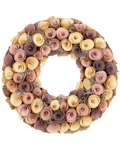 Northlight Artificial Floral Wooden Spring Wreath In Pink