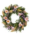 Northlight Artificial Mixed Floral And Greenery Spring Wreath In Purple