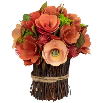 Northlight Artificial Mixed Floral Wooden Spring Bouquet In Multi