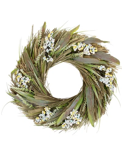 Northlight Artificial Mixed Foliage With Berries Wreath In Green
