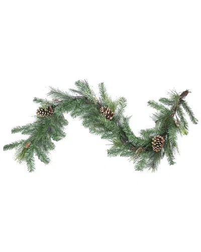 Northlight Artificial Mixed Pine With Pine Cones & Gold Glitter Christmas Garland In Green
