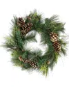 Northlight Artificial Mixed Pine With Pine Cones & Gold Glitter Christmas Wreath