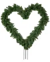Northlight Artificial Pine Heart Shaped Wreath With Ground Stakes In Green