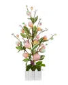 Northlight Artificial Potted Twig Tree With Easter Eggs In Green