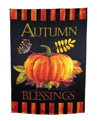 Northlight Autumn Blessings & Pumpkin Fall Harvest Outdoor Flag In Black
