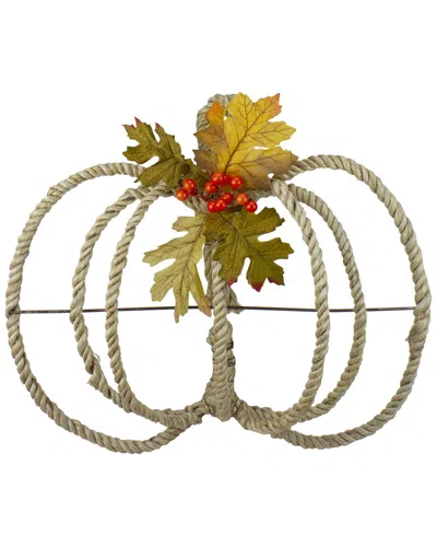 NORTHLIGHT NORTHLIGHT AUTUMN FOLIAGE & ROPE PUMPKIN FALL HARVEST WALL DECORATION