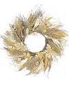 Northlight Autumn Harvest Cattail & Wheat Artificial Thanksgiving Wreath