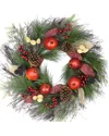 Northlight Autumn Harvest Mixed Pine Berry & Nut Thanksgiving Fall Wreath