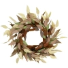Northlight Autumn Harvest Neutral Fall Foliage Leaf Wreath In Brown