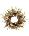 Northlight Autumn Harvest Neutral Fall Foliage Leaf Wreath In Orange