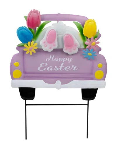 Northlight Back Seat Bunny Happy Easter Outdoor Garden Stake In Purple