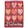 Northlight Be My Valentine Plaid And Heart Garden Flag 18" X 12.5" In Red