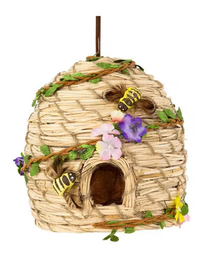 Northlight Beehive With Bees Hanging Decoration In Beige