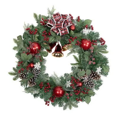 Northlight Bells And Mixed Foliage Wreath In Multi
