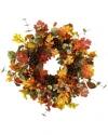 Northlight Berries And Pinecones Artificial Fall Harvest Wreath In Orange