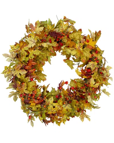 Northlight Berries And Twigs Artificial Thanksgiving Wreath Yellow 30-in- Unlit